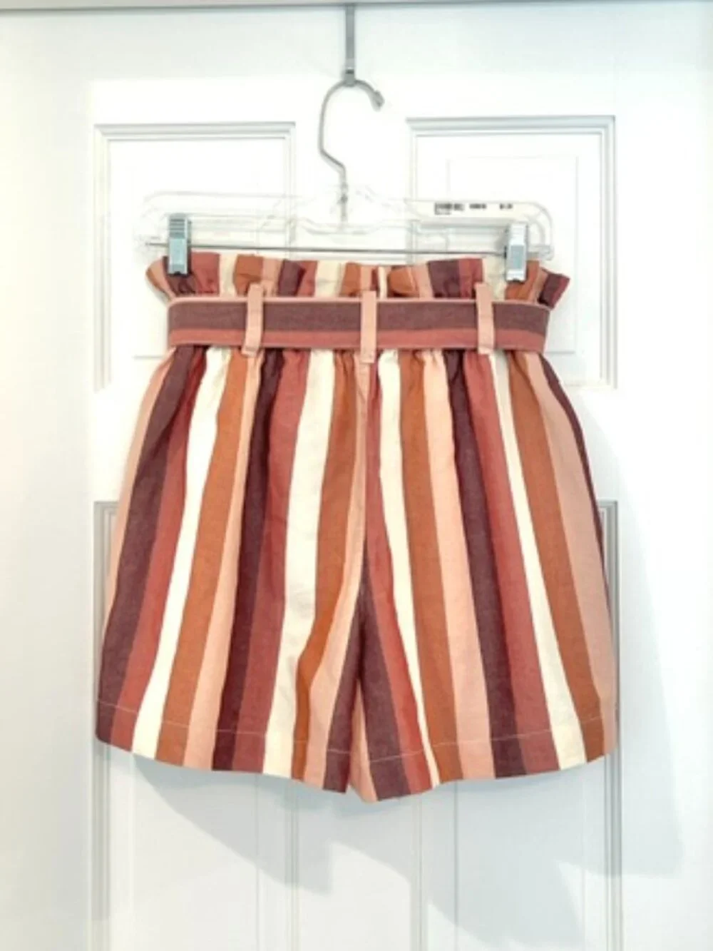 Madewell Paperbag Waist Striped Linen Blend Shorts – NWOT – Size 0